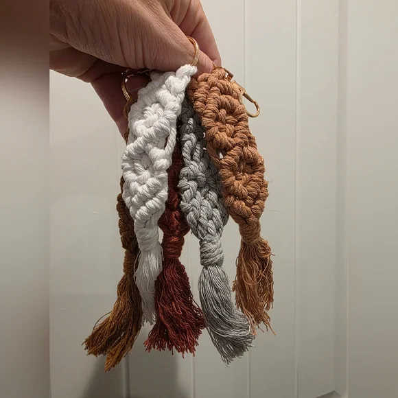 Handcrafted Macramé Bag Charm Keychain - Price Is For One - Picture 1 of 1